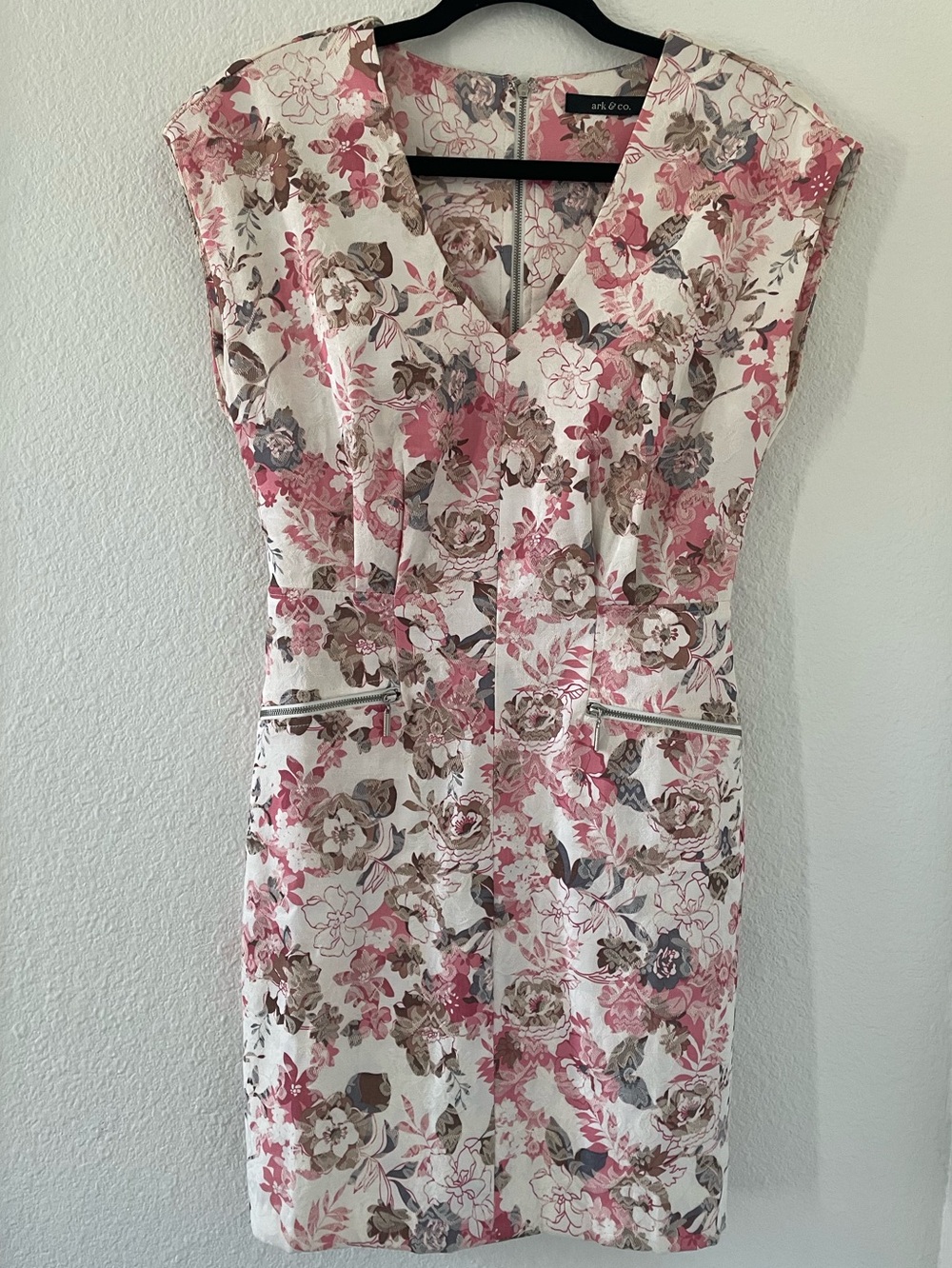 Ark & Co floral cotton mini sheath dress small